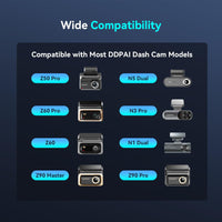 DDPAI OBD Hardwire Kit, Compatible with Z60 Pro, Z90 Master, Z90 Pro, N5 Dual, Z60, N3 Pro, MINI2X and Other ddapi Dash Cam Models, Enabling 24 Hours Parking Monitor, 12V/2A to 5V/3A, 3 Meters Long
