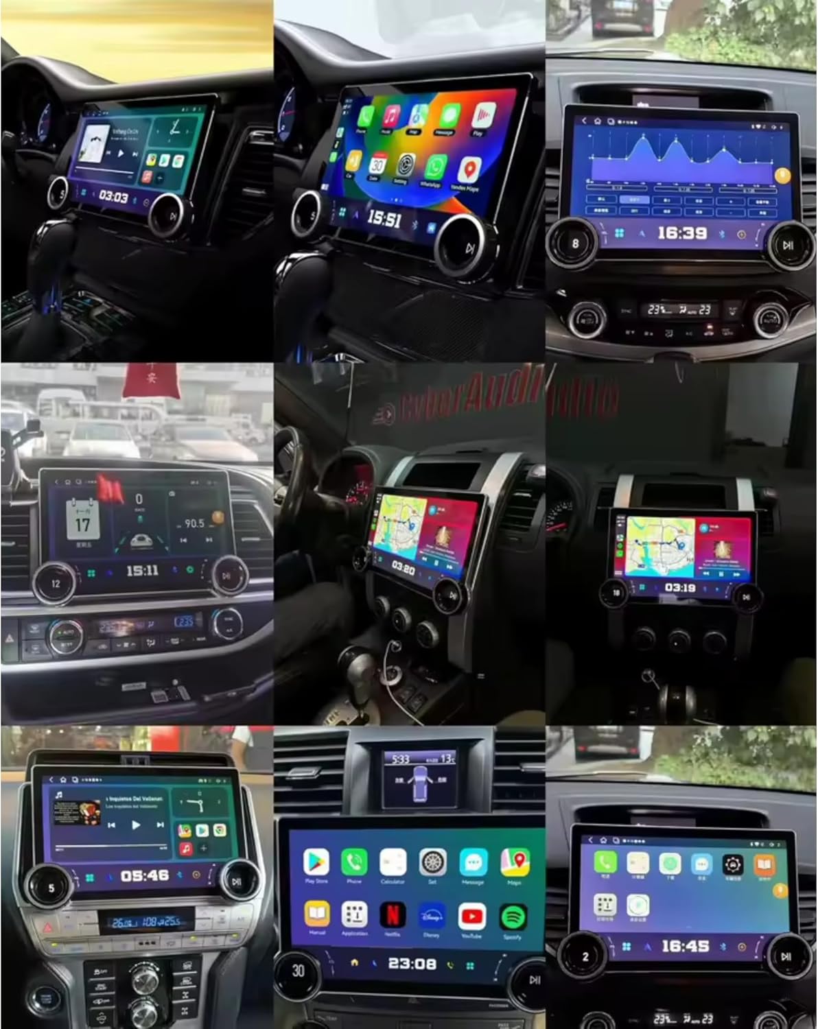 Diamond 2k dual knob android car screen wireless applecarplay android auto reverse camera