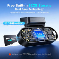 DDPAI Dash Cam Car 4K Front and Back, 2160P+1080P Dashcam Car Camera Built-in 32G eMMC HDR ADAS 5G WiFi6 GPS G-Sensor AI ISP Night Vision 24 Hours Parking Monitor Support