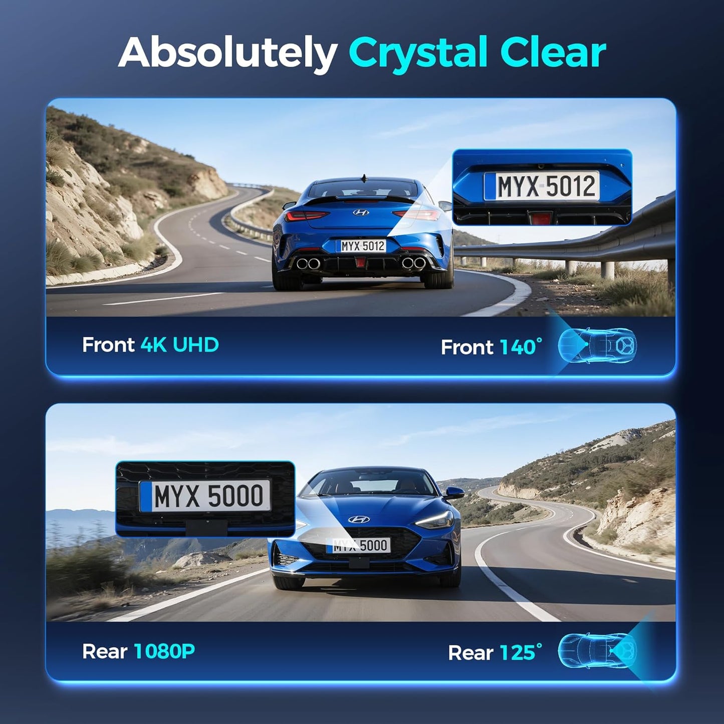 DDPAI Dash Cam Car 4K Front and Back, 2160P+1080P Dashcam Car Camera Built-in 32G eMMC HDR ADAS 5G WiFi6 GPS G-Sensor AI ISP Night Vision 24 Hours Parking Monitor Support