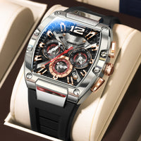 POEDAGAR Luxury Man Quartz Watch Sports Military Watch For Men Waterproof Luminous Date Chronograph Silicone Strap Men's Watches