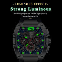 POEDAGAR Luxury Man Quartz Watch Sports Military Watch For Men Waterproof Luminous Date Chronograph Silicone Strap Men's Watches